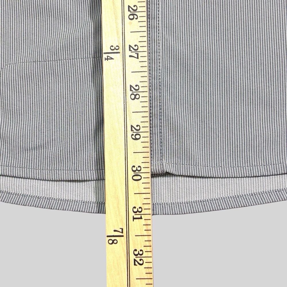 Poncho Pearl Snap Western Shirt Mens XL Slim Fit Gray Striped Vented Performance - Picture 10 of 11